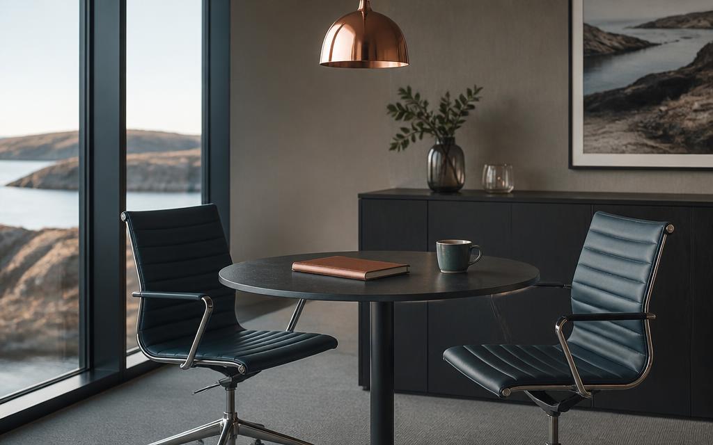 Mötesrum med anteckningsbok och kaffe — extern bolagsjurist på plats hos kunden